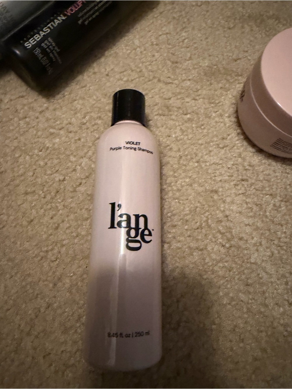L'ange Violet Toning Shampoo - Light Pink Bottle with Black Cap